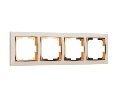Купить Рамка на 4 поста Werkel Snabb слоновая кость/золото W0041932 4690389160929 Рамка на 4 поста Werkel Snabb слоновая кость/золото W0041932 4690389160929