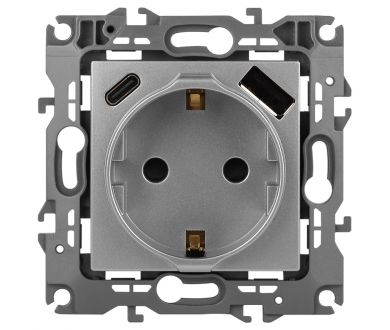 Купить Розетка со шторками с USB type-A+C Эра 12-4108-03 Б0067716 Розетка со шторками с USB type-A+C Эра 12-4108-03 Б0067716