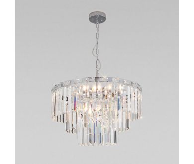 Купить Подвесная люстра Eurosvet Elegante 10130/8 хром/прозрачный хрусталь Strotskis Smart a060642 Подвесная люстра Eurosvet Elegante 10130/8 хром/прозрачный хрусталь Strotskis Smart a060642