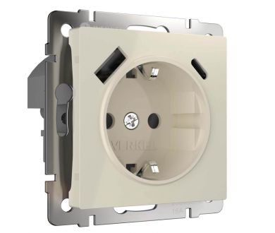 Купить Розетка Werkel с быстрой зарядкой USB Type A+С слоновая кость W1171703 4690389176425 Розетка Werkel с быстрой зарядкой USB Type A+С слоновая кость W1171703 4690389176425