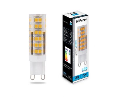 Купить Лампа светодиодная Feron G9 7W 6400K Прямосторонняя Матовая LB-433 25768 Лампа светодиодная Feron G9 7W 6400K Прямосторонняя Матовая LB-433 25768