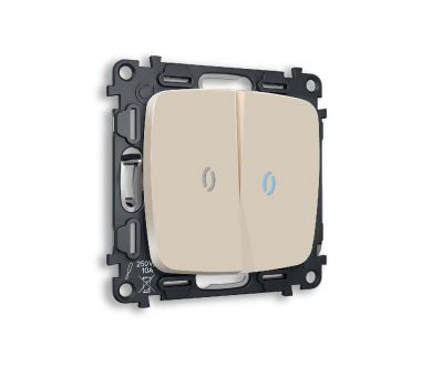 Купить Комплект механизма 2-кл выключателя с подсветкой Ambrella Volt Omega MO324020 Комплект механизма 2-кл выключателя с подсветкой Ambrella Volt Omega MO324020