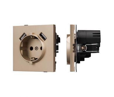 Купить Механизм розетки с USB зарядкой Arlight SCT-TENDO-MUAA-PL-GD (230V, 16A) 054085 Механизм розетки с USB зарядкой Arlight SCT-TENDO-MUAA-PL-GD (230V, 16A) 054085