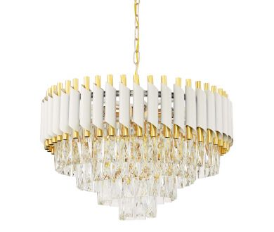 Купить Подвесная люстра Lumina Deco Funneli LDP 6003-500 WT+F.GD Подвесная люстра Lumina Deco Funneli LDP 6003-500 WT+F.GD