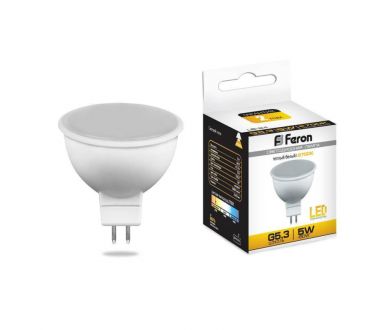 Купить Лампа светодиодная Feron MR16 G5.3 5W 2700K матовая LB-24 25127 Лампа светодиодная Feron MR16 G5.3 5W 2700K матовая LB-24 25127