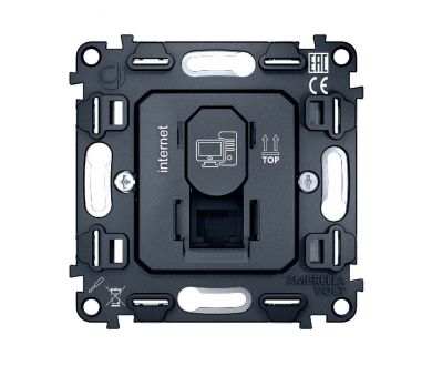 Купить Механизм компьютерной розетки RJ-45 (8P8C) CAT6 с автоматической защитной шторкой Ambrella Volt Quant VM188 Механизм компьютерной розетки RJ-45 (8P8C) CAT6 с автоматической защитной шторкой Ambrella Volt Quant VM188