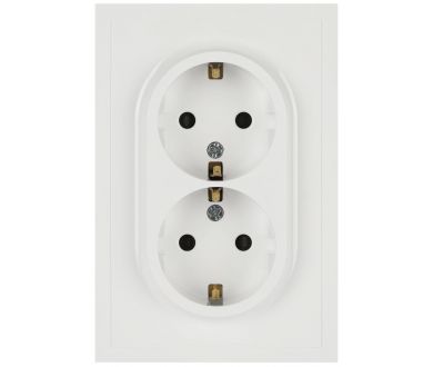 Купить Розетка ЭРА Galaxy 15-2104-01 с заземлением двойная 2X2P+E Schuko 16А-250В IP20 белый Б0070678 Розетка ЭРА Galaxy 15-2104-01 с заземлением двойная 2X2P+E Schuko 16А-250В IP20 белый Б0070678
