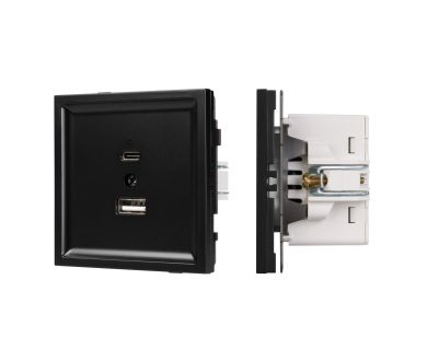 Купить Механизм USB розетки Arlight SCT-TENDO-MUAC-PL-BK (5V, 3A, QC3) 054095 Механизм USB розетки Arlight SCT-TENDO-MUAC-PL-BK (5V, 3A, QC3) 054095