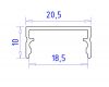 Алюминиевый накладной профиль Ambrella Light Alum Profile GP2001AL