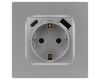 Розетка со шторками с USB type-A+C Эра 12-4108-03 Б0067716
