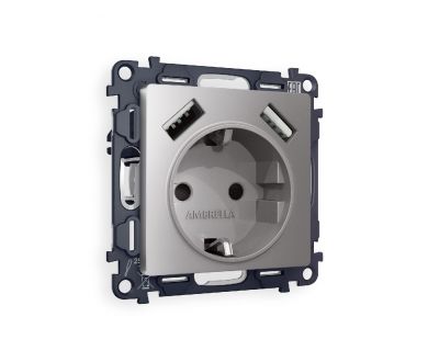 Купить Комплект механизма розетки 2USB A+A 18W (быстрая зарядка) с/з Ambrella Volt Alfa MA509010 Комплект механизма розетки 2USB A+A 18W (быстрая зарядка) с/з Ambrella Volt Alfa MA509010