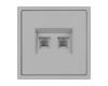 Розетка телефонная двойная софт-тач никель Arlight SCT-MTL2-SFPL-IS (2хRJ-11, 4C) 061890(1)