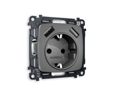 Купить Комплект механизма розетки 2USB A+A 18W (быстрая зарядка) с/з Ambrella Volt Omega MO659010 Комплект механизма розетки 2USB A+A 18W (быстрая зарядка) с/з Ambrella Volt Omega MO659010