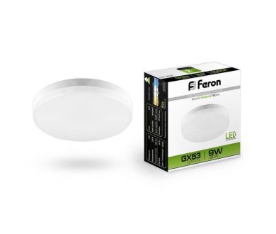 Купить Лампа светодиодная Feron GX53 9W 4000K Таблетка Матовая LB-452 25829 Лампа светодиодная Feron GX53 9W 4000K Таблетка Матовая LB-452 25829