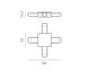 Соединитель X-образный однофазный к 50202X-P, 50203X-P Barra Lightstar 502147-P