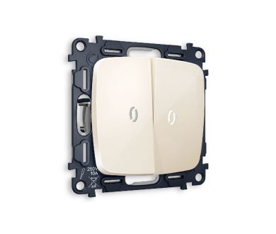 Купить Комплект механизма 2-кл выключателя с подсветкой Ambrella Volt Omega MO304015 Комплект механизма 2-кл выключателя с подсветкой Ambrella Volt Omega MO304015