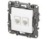 Розетка компьютерная двойная RJ45 Эра 12-3108-01М Б0065686