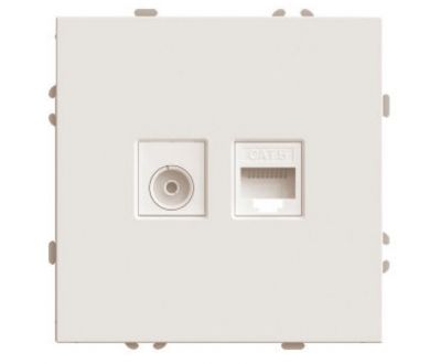 Купить Розетка TV + компьютерная RJ-45 (механизм) Stekker Эмили RST00-5106-08 кашемир soft touch 49898 Розетка TV + компьютерная RJ-45 (механизм) Stekker Эмили RST00-5106-08 кашемир soft touch 49898