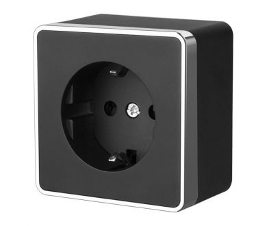 Купить Розетка с заземлением Werkel Gallant черный/хром W5071035 4690389164514 Розетка с заземлением Werkel Gallant черный/хром W5071035 4690389164514