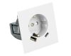 Розетка 1-местная 16А + USB + Type C (механизм) Stekker 250В 20W Мия RST16-3119-01 50438