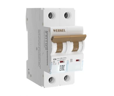 Купить Автоматический выключатель 2P 32 A C 4,5 кА Werkel W902P324 4690389192821 a062497 Автоматический выключатель 2P 32 A C 4,5 кА Werkel W902P324 4690389192821 a062497