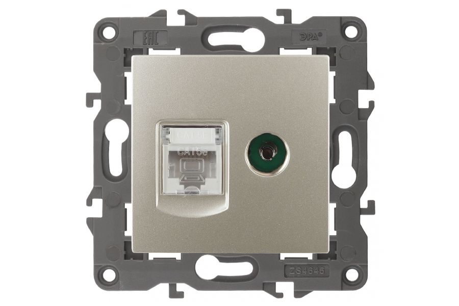 Розетка RJ45+TV Эра 14-3110-04 Б0034317