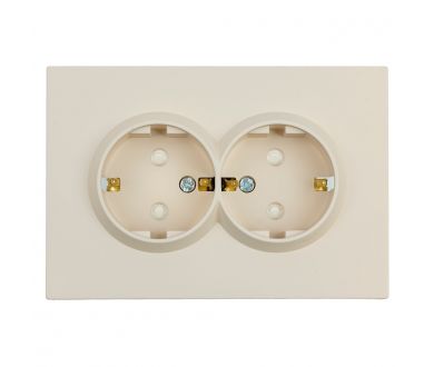 Купить Розетка 2-местная с защитной шторкой Stekker Эмили с/з 250В 16А RST16-5114-08 кашемир soft touch 49908 Розетка 2-местная с защитной шторкой Stekker Эмили с/з 250В 16А RST16-5114-08 кашемир soft touch 49908