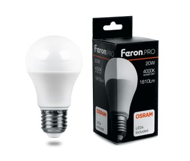 Купить Лампа светодиодная Feron E27 20W 4000K Шар Матовая LB-98 25788 Лампа светодиодная Feron E27 20W 4000K Шар Матовая LB-98 25788