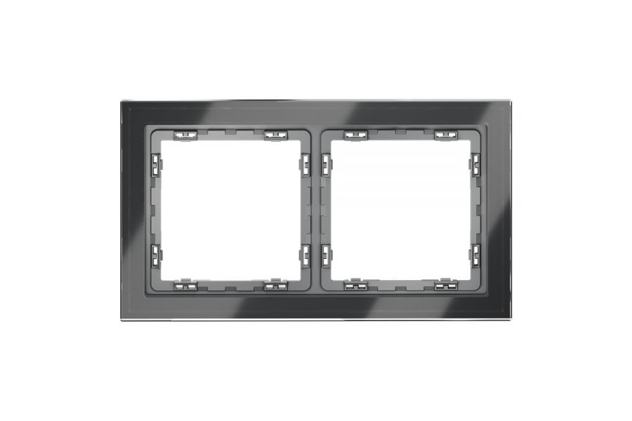 Рамка на 2 поста Voltum S70 VLS110207 (графит, стекло)
