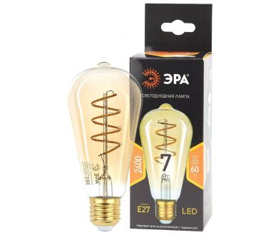 Купить Лампа светодиодная Эра E27 7W 2400K F-LED ST64-7W-824-E27 spiral gold Б0047665 Лампа светодиодная Эра E27 7W 2400K F-LED ST64-7W-824-E27 spiral gold Б0047665