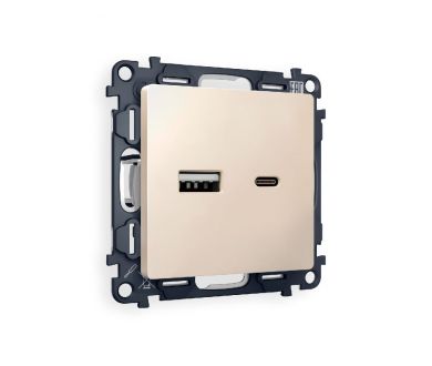 Купить Комплект механизма розетки 2USB A+C 20W (быстрая зарядка) Ambrella Volt Alfa MA331010 Комплект механизма розетки 2USB A+C 20W (быстрая зарядка) Ambrella Volt Alfa MA331010