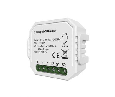 Купить Двухканальное Wi-Fi реле-диммер Denkirs Relay RL1004-DM/1 Двухканальное Wi-Fi реле-диммер Denkirs Relay RL1004-DM/1
