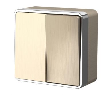 Купить Выключатель двухклавишный Werkel Gallant шампань рифленый W5020010 4690389164149 Выключатель двухклавишный Werkel Gallant шампань рифленый W5020010 4690389164149