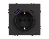 Механизм розетки с USB зарядкой Arlight SCT-NOBE-MUAC-SFPL-BK (230V, 16A) 054285
