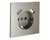 Накладка для розетки с заземлением и защитными шторками, с USB A+A Voltum S70 (шелк) VLS000904