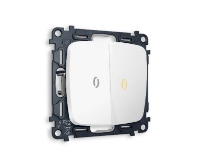 Купить Комплект механизма 2-кл проходного выключателя с подсветкой Ambrella Volt Omega MO124030 Комплект механизма 2-кл проходного выключателя с подсветкой Ambrella Volt Omega MO124030