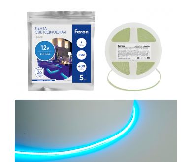 Купить Светодиодная лента Feron LS630 12В 7Вт/м Синий 5м IP20 48953 Светодиодная лента Feron LS630 12В 7Вт/м Синий 5м IP20 48953