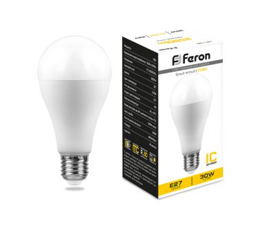 Купить Лампа светодиодная Feron E27 30W 2700K груша матовая LB-130 38194 Лампа светодиодная Feron E27 30W 2700K груша матовая LB-130 38194