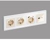Комплект механизма розетки 2USB A+C 20W (быстрая зарядка) Ambrella Volt Alfa MA311010