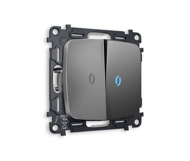 Купить Комплект механизма 2-кл выключателя с подсветкой Ambrella Volt Omega MO654020 Комплект механизма 2-кл выключателя с подсветкой Ambrella Volt Omega MO654020