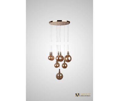Купить Каскадная люстра AM Group AM354-10 AMBER Каскадная люстра AM Group AM354-10 AMBER