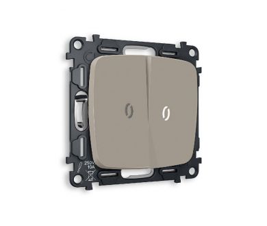 Купить Комплект механизма 2-кл выключателя с подсветкой Ambrella Volt Omega MO364015 Комплект механизма 2-кл выключателя с подсветкой Ambrella Volt Omega MO364015