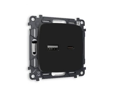 Купить Комплект механизма розетки 2USB A+C 20W (быстрая зарядка) Ambrella Volt Omega MO811010 Комплект механизма розетки 2USB A+C 20W (быстрая зарядка) Ambrella Volt Omega MO811010