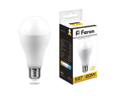 Купить Лампа светодиодная Feron E27 20W 2700K Шар Матовая LB-98 25787 Лампа светодиодная Feron E27 20W 2700K Шар Матовая LB-98 25787