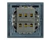 Переключатель 2-клавишный (механизм) Stekker Мия 250В 10А RSW10-3107-05 черный бархат 50448