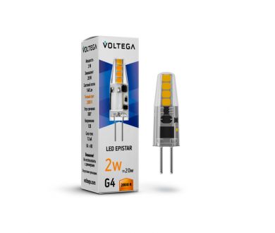 Купить Лампа светодиодная Voltega G4 2W 2800K VG9-K1G4warm2W-12 7142 Лампа светодиодная Voltega G4 2W 2800K VG9-K1G4warm2W-12 7142