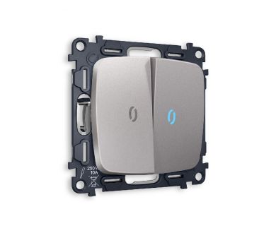 Купить Комплект механизма 2-кл выключателя с подсветкой Ambrella Volt Omega MO504020 Комплект механизма 2-кл выключателя с подсветкой Ambrella Volt Omega MO504020