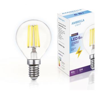 Купить Филаментная cветодиодная лампа Ambrella Light Filament G45 E14 6W 4200K 204215 Филаментная cветодиодная лампа Ambrella Light Filament G45 E14 6W 4200K 204215