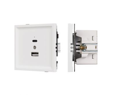 Купить Механизм USB розетки Arlight SCT-TENDO-MUAC-PL-WH (5V, 3A, QC3) 054094 Механизм USB розетки Arlight SCT-TENDO-MUAC-PL-WH (5V, 3A, QC3) 054094