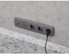 Комплект механизма компьютерной розетки Ambrella Volt RJ-45 (8P8C) CAT6A экранированной с автоматической защитной шторкой OMEGA MO662005 Антрацит серый QUANT (OP6620, VM185)